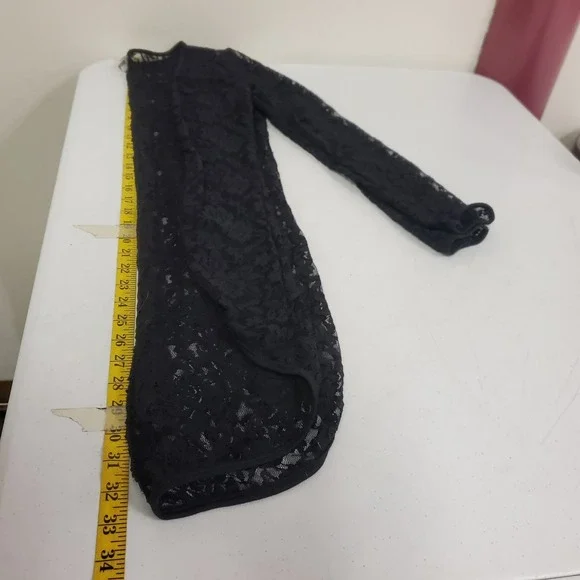 Zeagoo Women Lace Fairy Grunge Open Front Top Size XS Black Gothic Dark Romantic - Picture 8 of 10